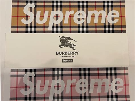 supreme x burberry sticker|burberry x supreme jeans.